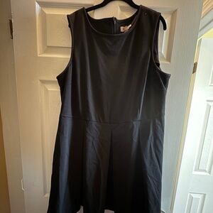 Calvin Klein Plus Size 20W Black White Colorblock Fit & Flare Dress